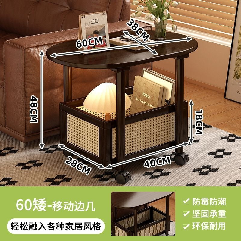 Medieval style bamboo coffee table, side table, corner table, sofa, living room, movablefor home, small trolley, small table, snack storage rack