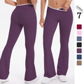 new arrivalfashioncontrast color cross tight high elastic high waist loose pants sports running fitness yoga flare pants