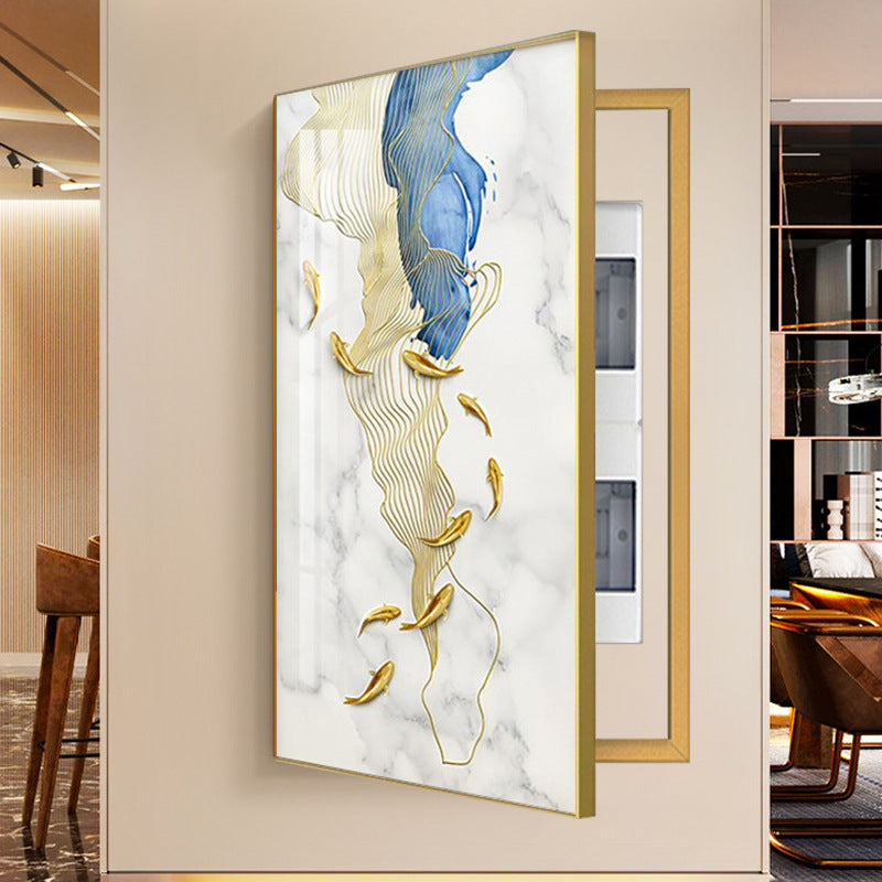 Large size can be flipped meter box decorative painting into the door, the entrance comes and goes, modern simple vertical wall painting
