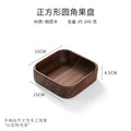 Walnut wood fruit platter solid wood round salad bowl dish dinner plate household kids fruit plate wholesale wooden tray