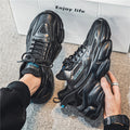 Men's spring versatile casual sneakers: youth running, anti-slip, travel, athletic, thick-soled, hidden heel, white dad shoes, trendy footwear