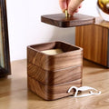 High-end walnut floss storage box multi-layer cotton swab box for home toothpick cotton swab box dust-proof creative solid wood box