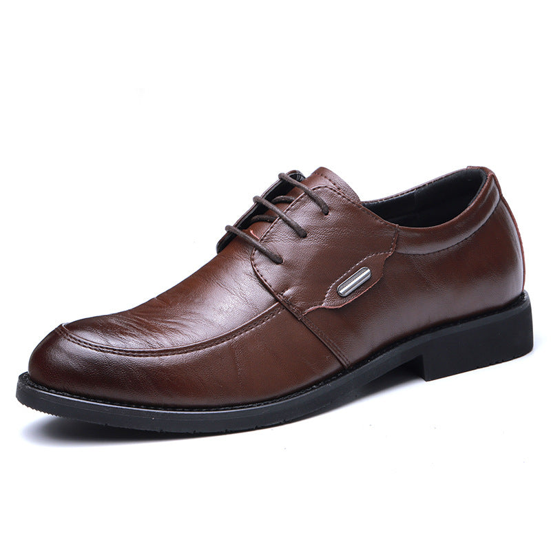 Men's leather dress shoes - business, formal, casual, breathable - live stream, cross-border, korean style, youth, work, groom, wedding
