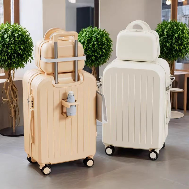 New arrival luggage box female pull rod box male strong and durable student universal wheel 20inch password suitcase small leather box