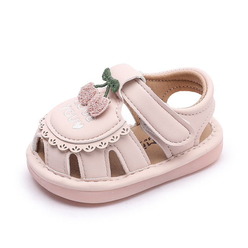 spring/summer new baby & toddler squeaky shoes, first walker sandals, cartoon soft sole baby shoes, 0-2 year old girl's sandals