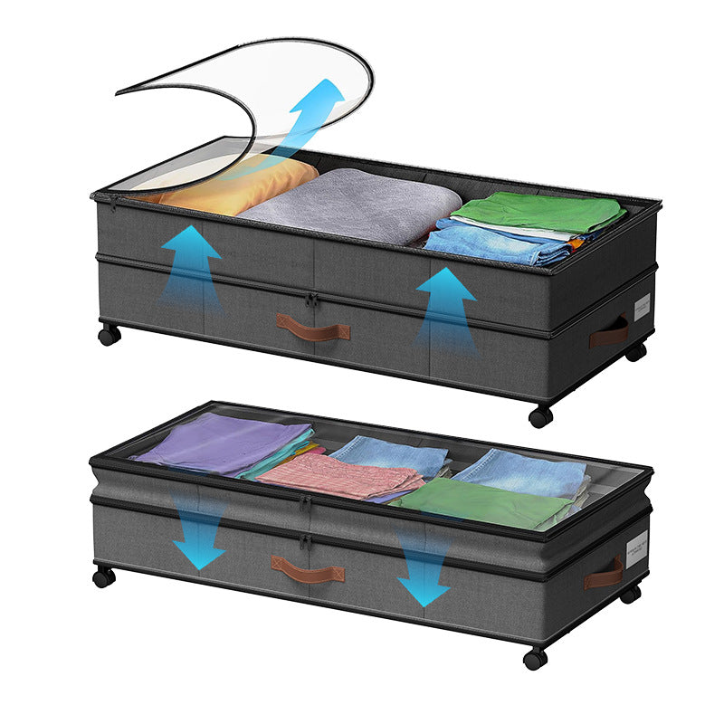 Cross-border new double-layer adjustable bed bottom storage frame, under-bed storage box, closed large heightening clothing storage box