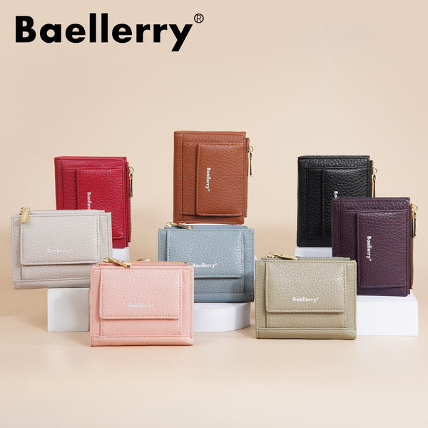 Women's wallet Baellerry new, buckle printed multi-card change bag fashionable short zipper card bag