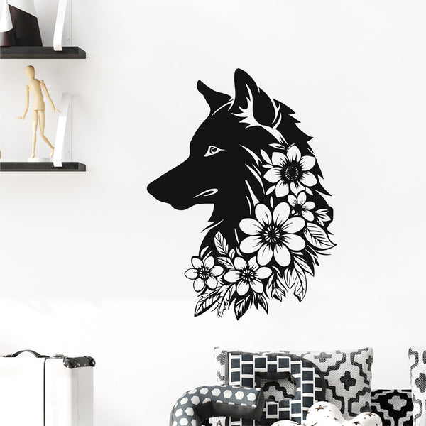 Cross-border new home beauty wall flower fox self-adhesive sticker for smooth wall removable wall sticker