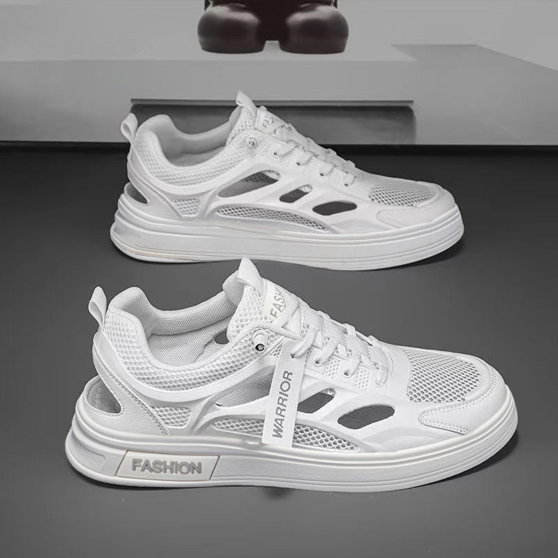 Men's white shoes summer hollow crocs men's breathable easiest for match sneakers wading and river tracing shoes student sandals men
