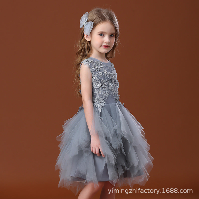 Kids dressfashionpersonalized vest princess dress embroidered girl costume tutu skirt girl dresses