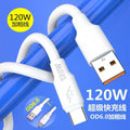 120w heavy-duty python charging cable, 6a fast charging cable, compatible with android, huawei, and apple phones, wholesale fast charging data cable