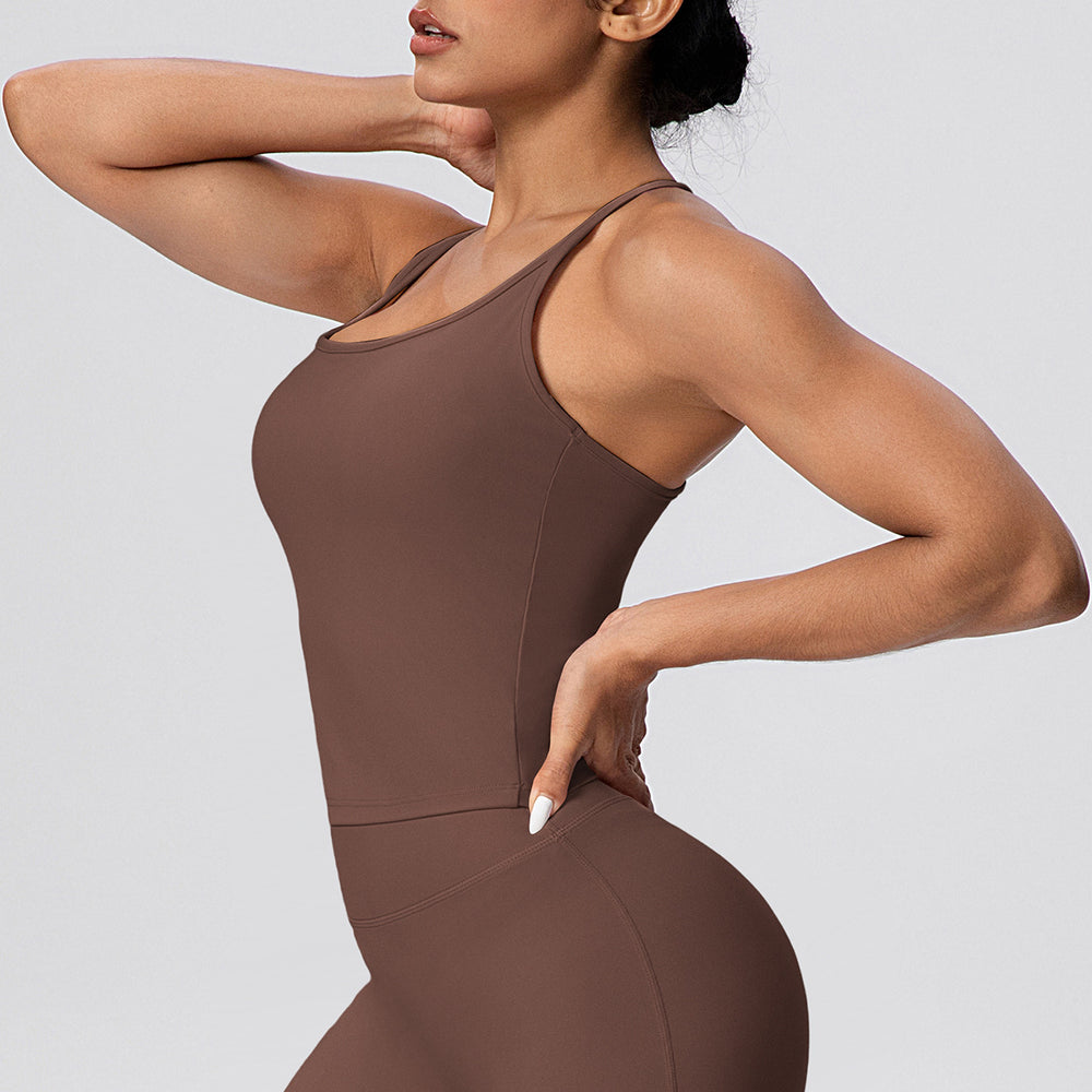 fashionpure color tight high elastic i-shaped back sports intimates running fitness yoga wear bra tops for women