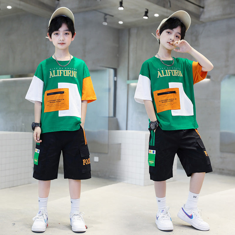Boys' summer outfit set:  new summer collection - lightweight, sporty, and trendy styles for older boys