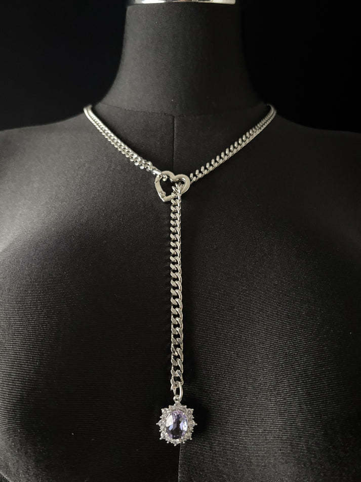 golden stainless steel love lasso sliding chain women's double-layer adjustable light luxury versatile stainless steel clavicle chain