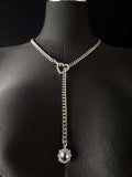 golden stainless steel love lasso sliding chain women's double-layer adjustable light luxury versatile stainless steel clavicle chain