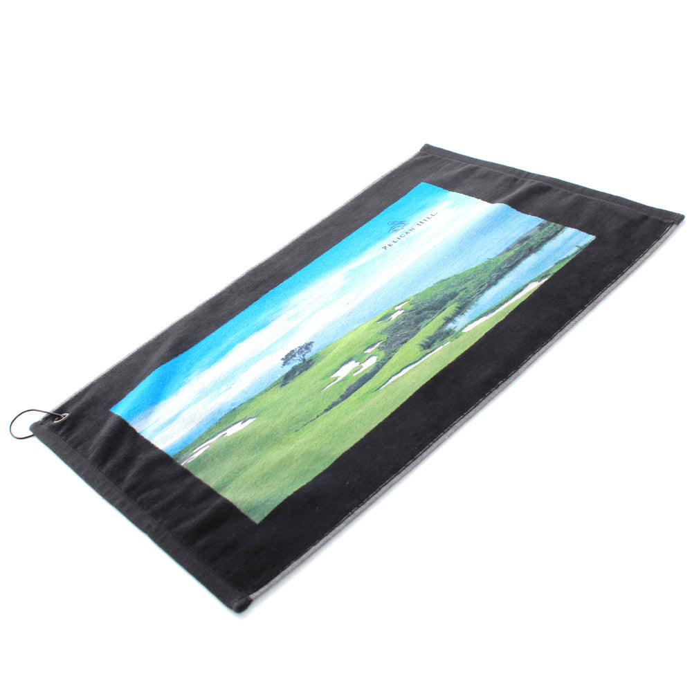 Factory personalized pure cotton golf towel cut velvet personalized embroidery air hole hook yarn-dyed printing personalized logo
