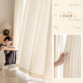 New rice-flower-scented linen gauze curtain, light-transmitting and opaque window gauze, living room balcony, medieval style window gauze, wheat-ear pastoral style