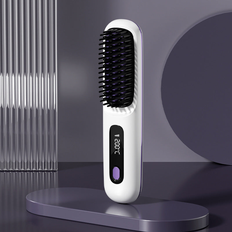 Rechargeable hair straightening comb, cross-border wireless hair straightener, negative ion hair straightening comb, wireless straightening & curling comb, portable hair straightening & curling comb