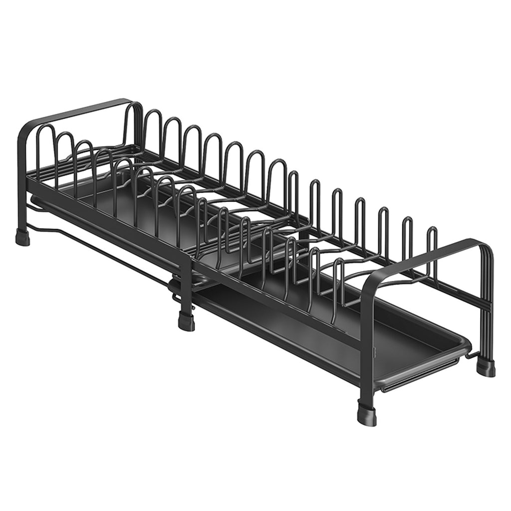 Retractable Dish Storage Rack Kitchen Pot Lid Rack Single Layer Drain Rack Bowl Dish Drain Shelf in Cabinet