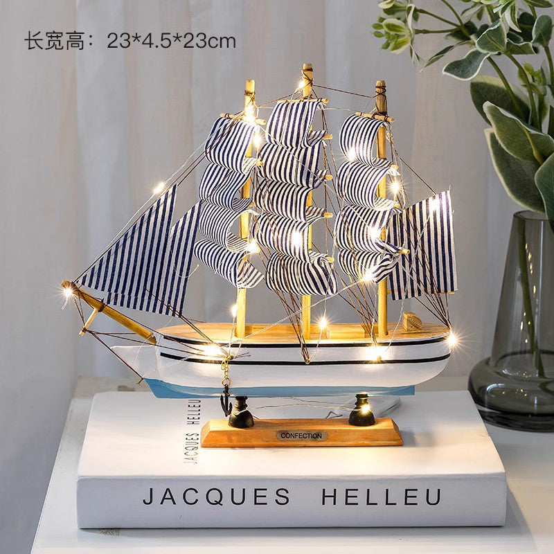 Smooth sailing sailboat model ornaments home decoration living room tv wine cabinet crafts graduate birthday gift