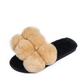 European and american style fashion pom-pom slippers - amazon new autumn/winter collection, plus size fox fur, export model, autumn/winter cotton slippers for women