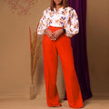 D3235exportplus size women's clothingnew arrivalfashionprinting strappytopsloose pantsoltwo-piece setfashionsuit