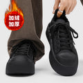 Mickey mouse big head derby shoes for men - autumn chunky sole height increasing casual warm versatile sneakers - unique design fleece-lined leather shoes