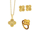 Simple elegant four-leaf flower jewelry suit four-leaf clover laser titanium steel plum blossom fashioneasiest for matchpopular trendy jewelry