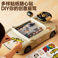 Children's early education story racing adventure game console with multifunctional steering wheel - simulated driving toy for boys