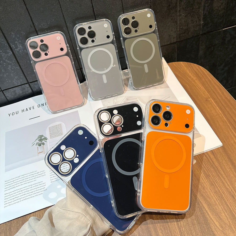 Magnetic transparent case suitable for iphone 17 full series magsafe wireless charging mobile phone case apple 16/15 hard case