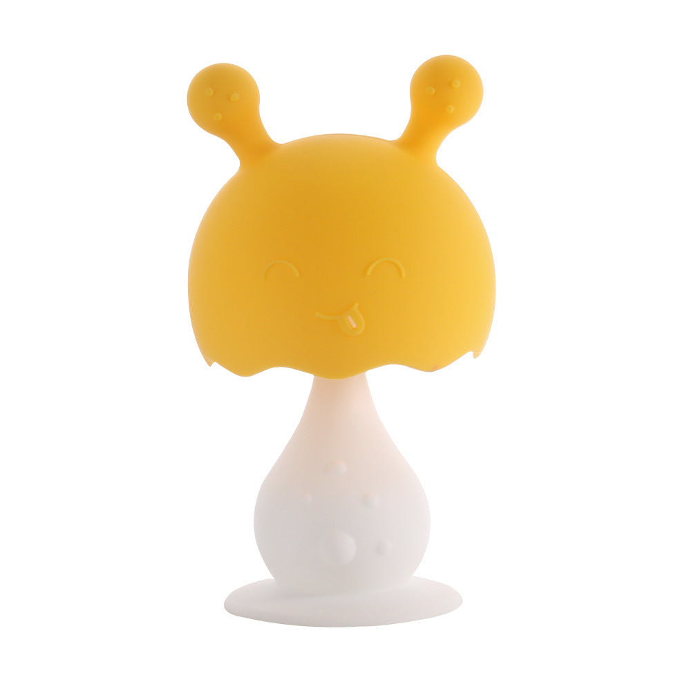 's new toothpaste rabbit rattle toothpaste anti-suffocation with holes, biting glue, biting music mushroom integrated toothpaste