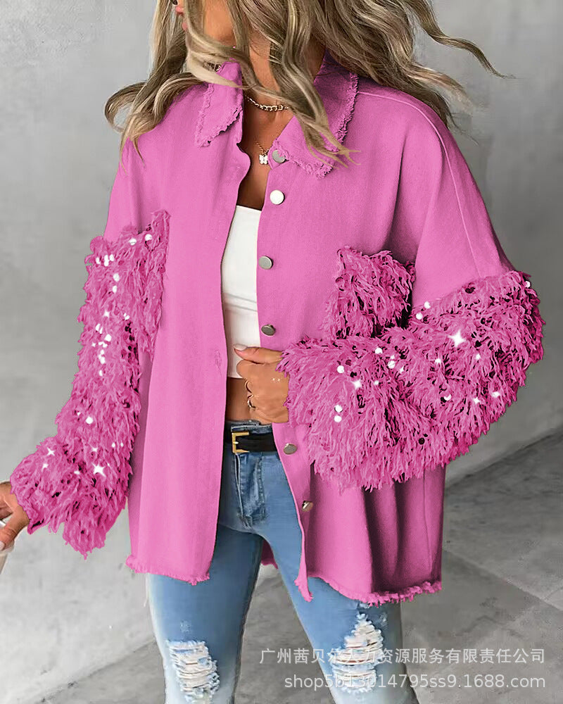 European and American bead splicing temperament cardigan jacket-P1WMHL1018 series