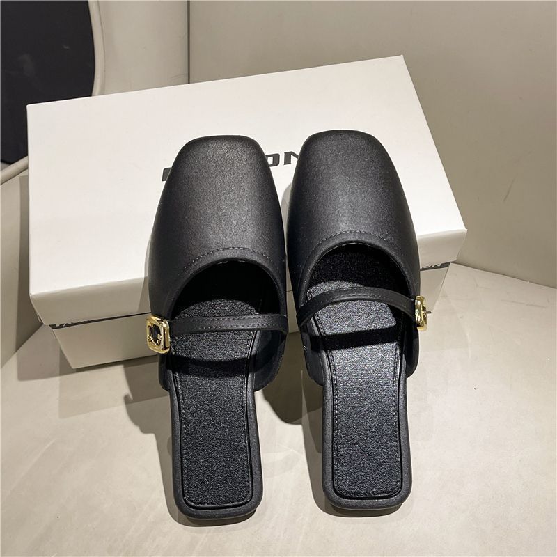 2025 new flat slippers - slip-on, closed-toe, summer, non-slip, fashionable, versatile, lazy mules - wholesale