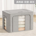 Clothes storage box organizer specially selected xinjiang genuine cotton and linen odorless steel frame strong load-bearing double window storage box