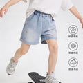 Girls' denim shorts - lightweight summer style, new  collection. trendy, breathable embroidered shorts for girls and big girls
