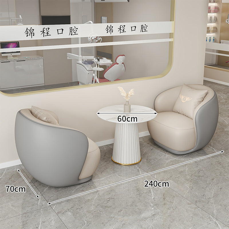Cream style normcore slate leather corner table modern living room round small apartment size round coffee table sofa combination