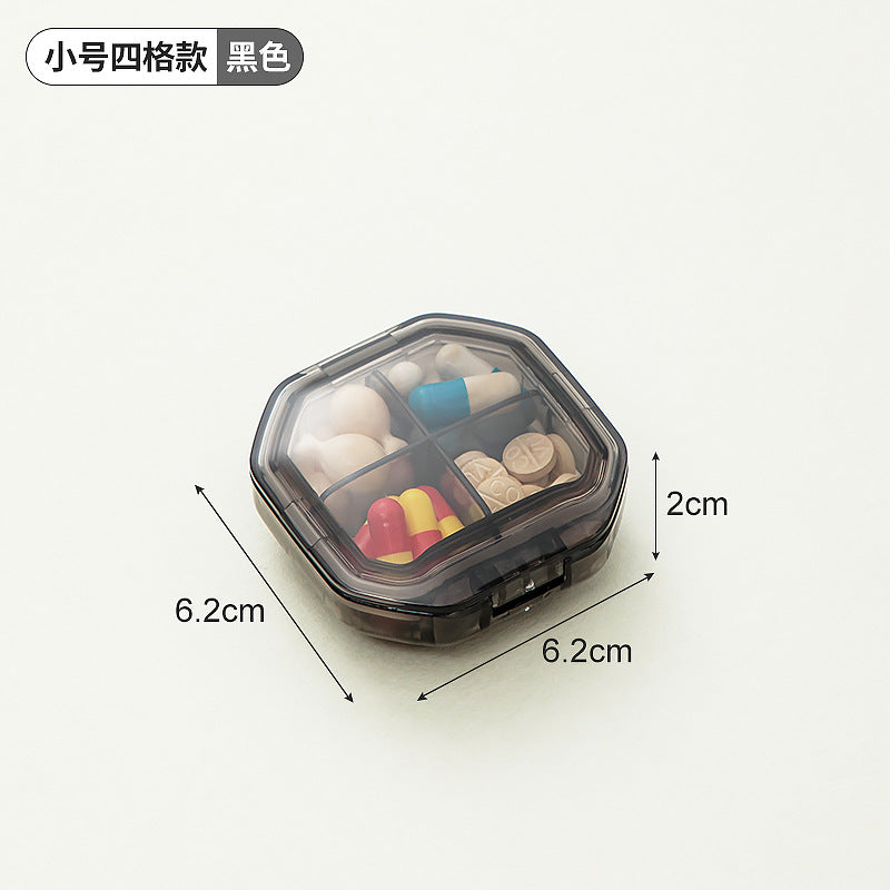 Medicine box divided into compartments Portable with lid sealed mini medicine box Plastic food grade medicine storage box Transparent