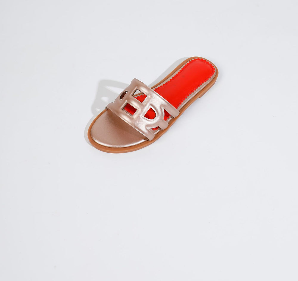 2025 new women's low heel flat sandals and slippers - round toe, voltage laser design