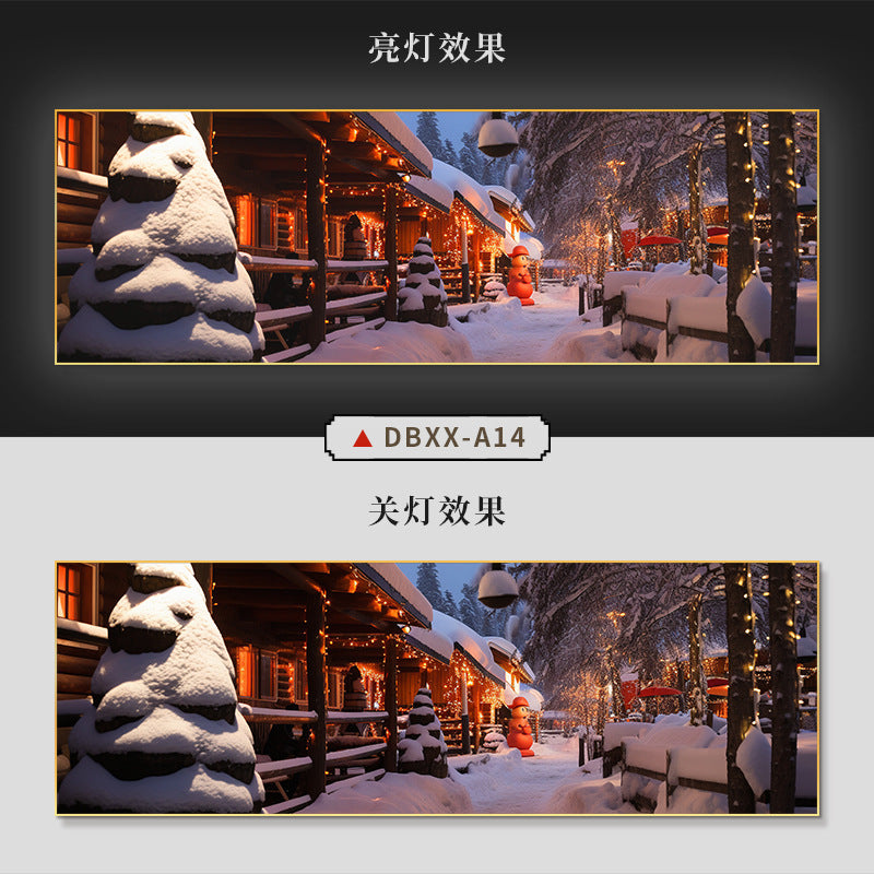 Farmyard Northeast Snow Scene Decorative Painting Rural Folk Scenery Wall Painting Iron Pot Stew Restaurant Light Box Hotel Hanging Painting