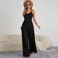 european and american style new summer women's jumpsuit - solid color casual sleeveless loose-fit romper