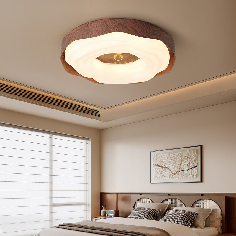 Bedroom ceiling lamp antique walnut pattern cookie creative personality cream wind master bedroom lamp hanging ball room lamp