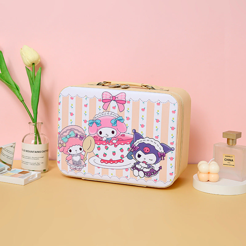 Cute cartoon Kulomie cosmetic case desktop plus size PU leather cosmetic mirror storage box portable storage case
