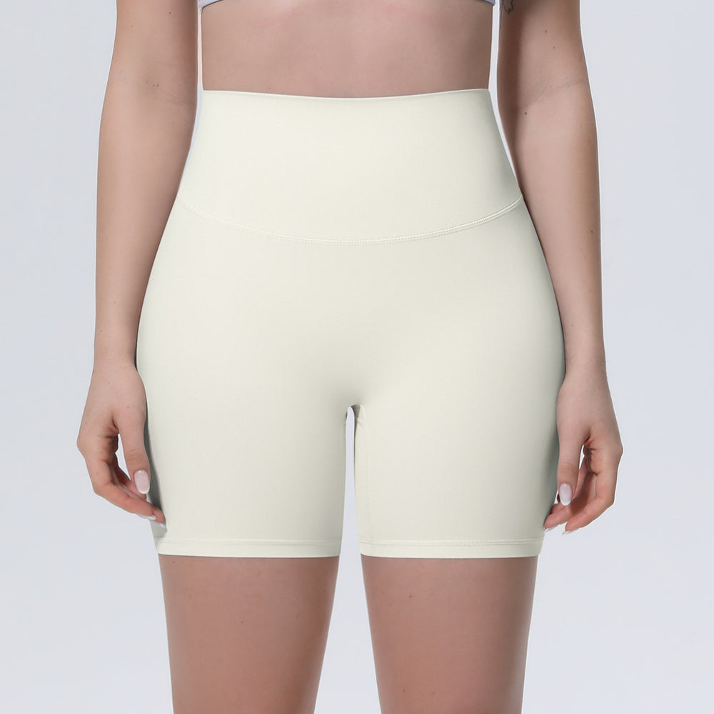 New arrival nude brushed quick-drying yoga pants women's high waist abdominal fitness shorts peach butt tight sports three-quarter pants