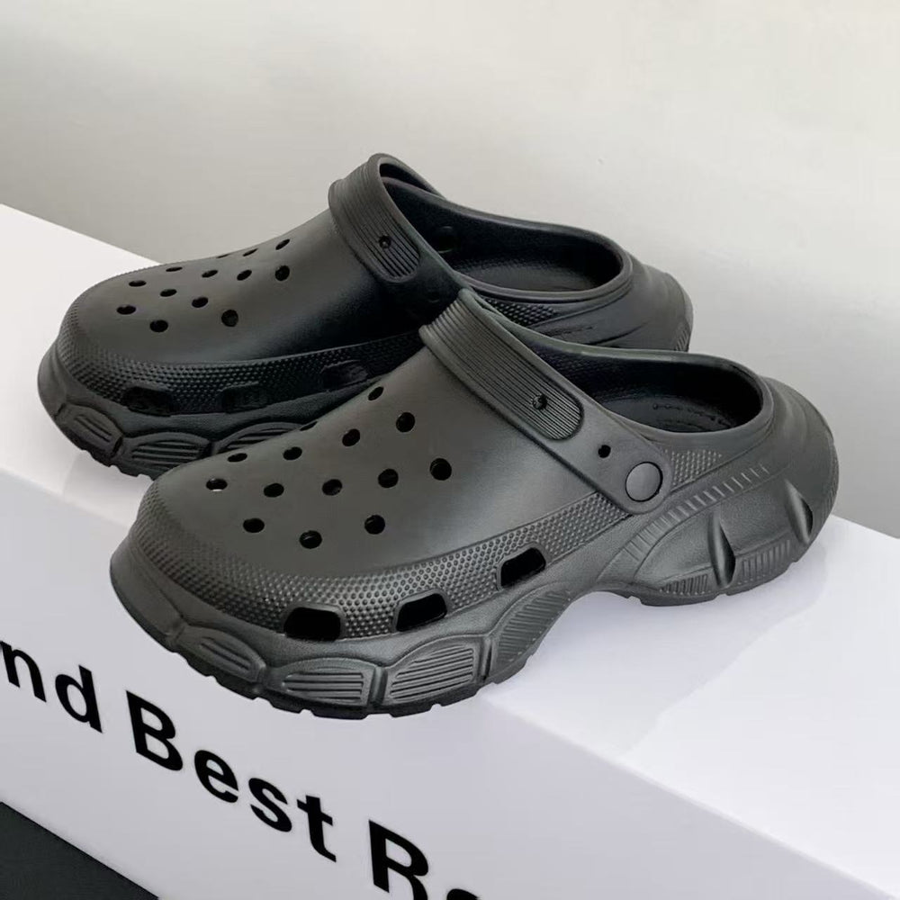 Couple soft bottom crocs summernew arrivalabrasion resistantnon-slip breathable beach deodorizing filteroutwear slippers toe cap slippers