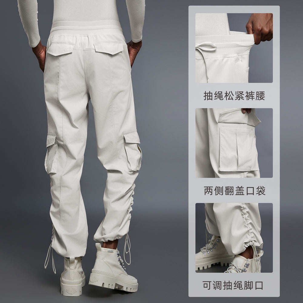 Fall and winterfleece-linedheattechcasualworkwear pants women's ankle drawstring two-wear loose fitness sports pants d25001-2