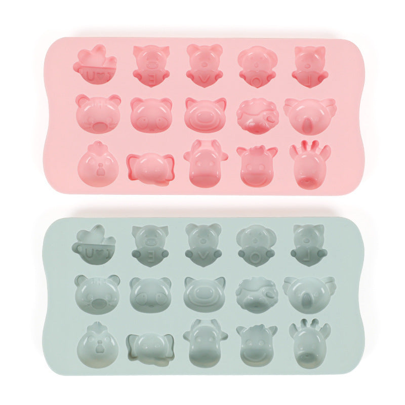 15-cavity cartoon silicone ice cube tray mold - homemade ice pop & ice cube maker, silicone chocolate mold, home diy baking tool