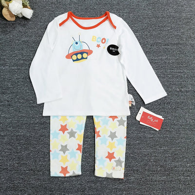 Baby long-sleeve pajama set - kids' star print thermal underwear - soft & breathable infant sleepwear set