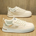 Men's white sneakers - 2026 spring new collection: lightweight casual skate shoes, retro style, versatile, breathable, trendy sports shoes for teens