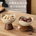 Japanese creative stoneware dessert cup dessert bowl ice cream cup tall flying saucer bottom seat afternoon tea snack plate