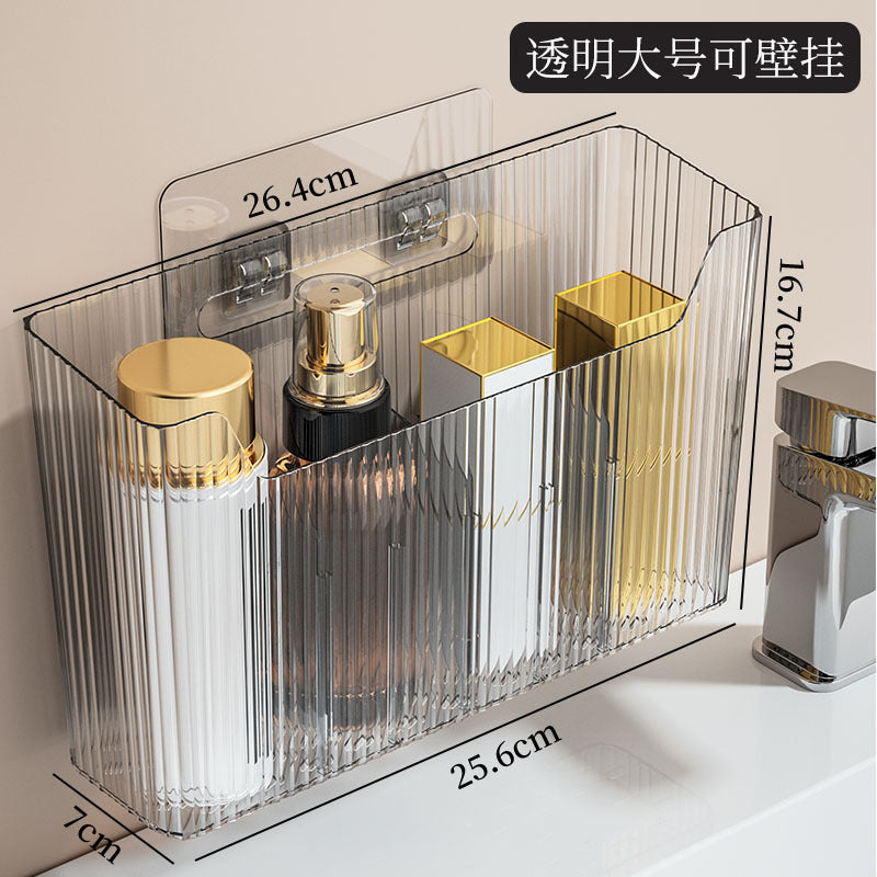 Bathroom toothbrush toothpaste comb storage rack - no drilling required - sink countertop washbasin toilet waste towel storage box